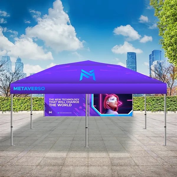 PREMIUM GIANT TENT 20x20 W/ FULL COLOR CANOPY AND BACK WALL