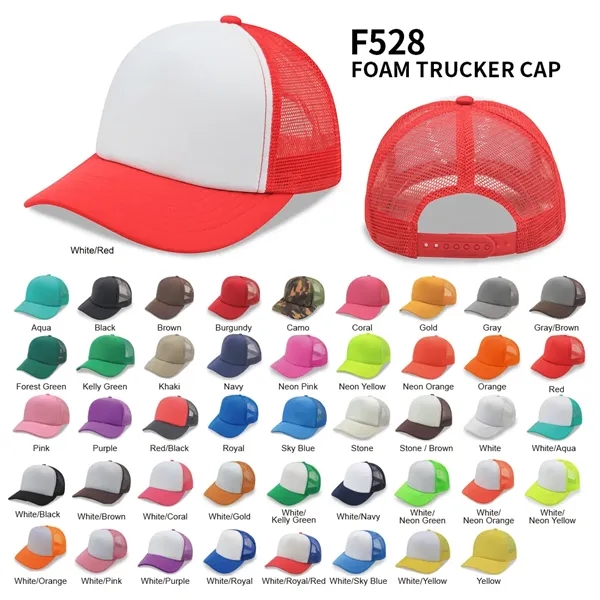 Foam Trucker Cap, 5 Panels,  Mesh Back, Snapback