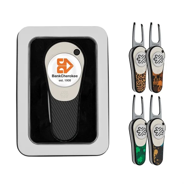 Pitchfix Ultima Golf Divot Tool in Window Tin