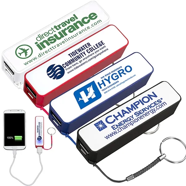 Quick Ship Classic 2200mAh Plastic Power Bank w/ Key Ring