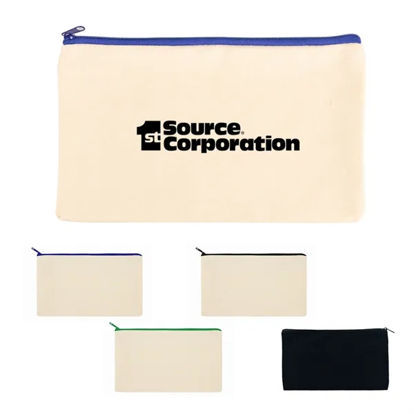 Blank Cotton Canvas DIY Craft Zipper Pouch