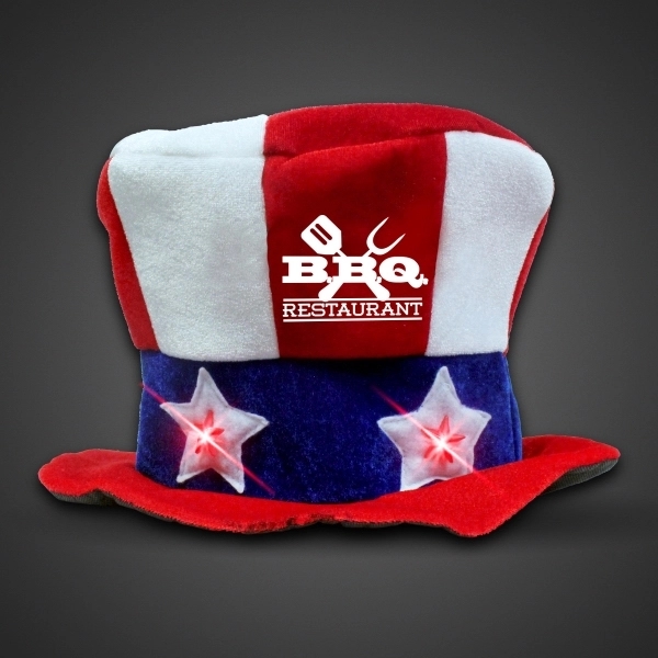 Flashing LED Uncle Sam Hat - Imprinted