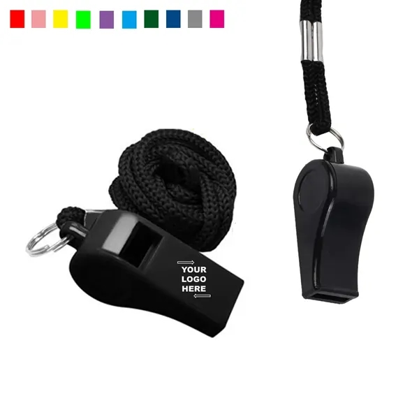 Plastic Whistle With Lanyard