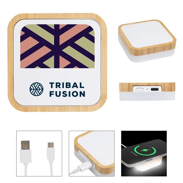 Bamboo Wireless Charger Night Light