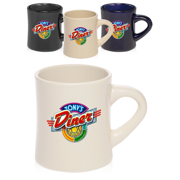 12 oz. Thick Grip Glossy Ceramic Diner Custom Mugs
