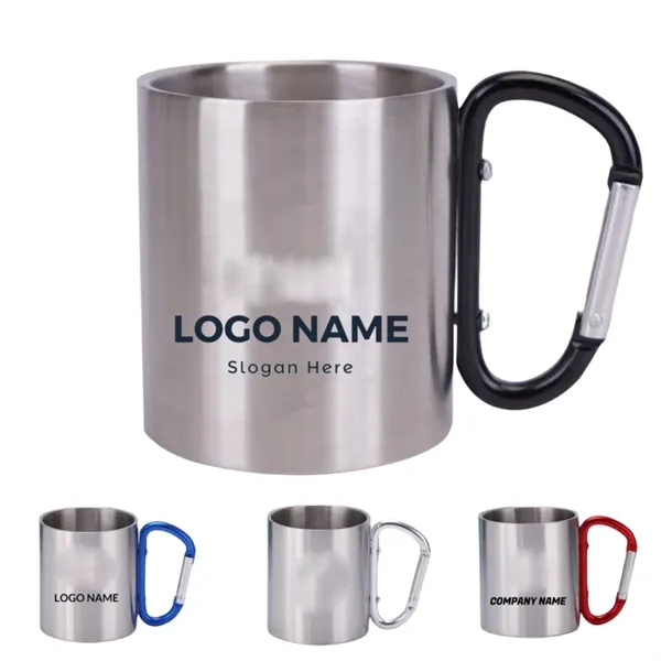 10 Oz. Stainless Steel Camping Carabiner Mug