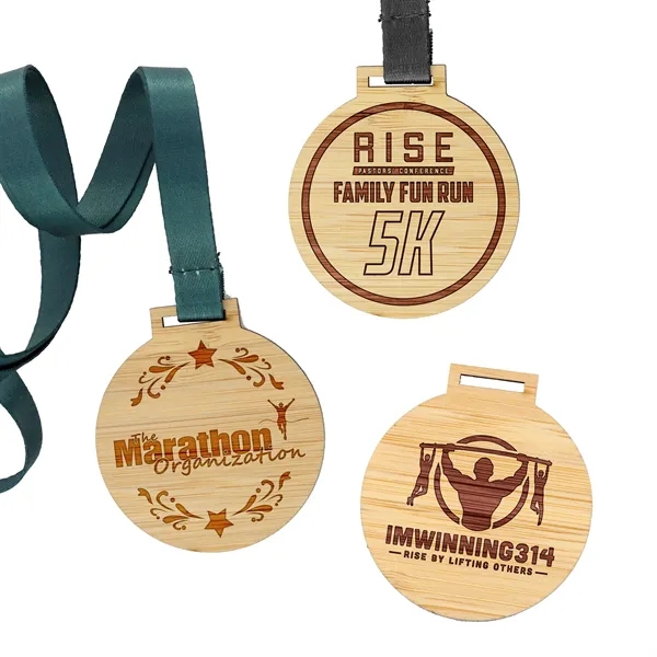 Custom Bamboo Medals Engraved