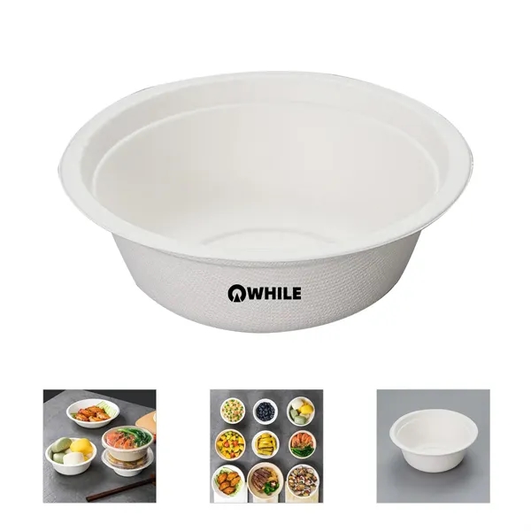 Small Round Biodegradable Bagasse 12Oz Food Bowl