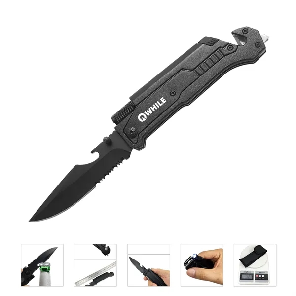 6 in 1 Survival Tactical Military Folding Pocket Knives with