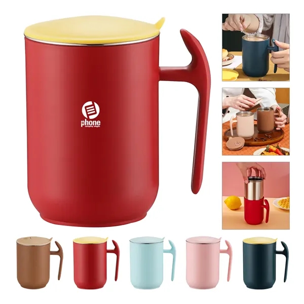 Stainless Steel Coffee Mug With Lid And Handle