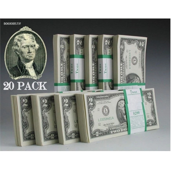 Real Two Dollar Bills - Twenty (20)