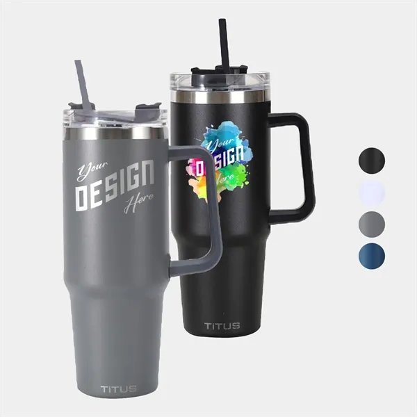 Premium 30 oz TiTUS® Stainless Steel Straw Travel Mug