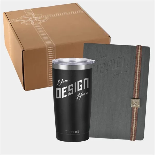 TiTUS® Valvetine Notebook & 20 oz Insulated Tumbler Gift Set