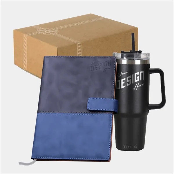TiTUS® Valvetine Notebook & 30 oz Travel Mug Gift Set