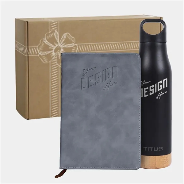 TiTUS® Executive Velveteen Notebook & Water Bottle Gift Set