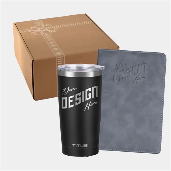TiTUS® Velveteen Notebook & 20 oz Insulated Tumbler Gift Set