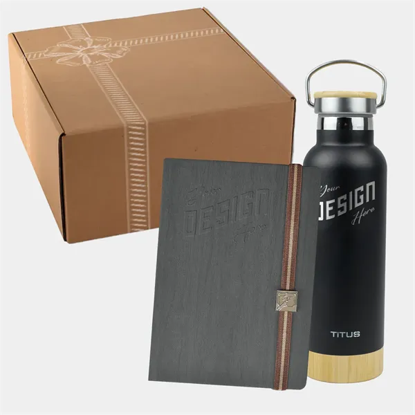 TiTUS® Melange Notebook & 17 oz Water Bottle Gift Set