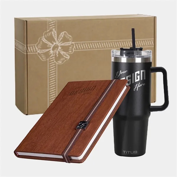 TiTUS® Melange Notebook & 30 oz Travel Mug Gift Set