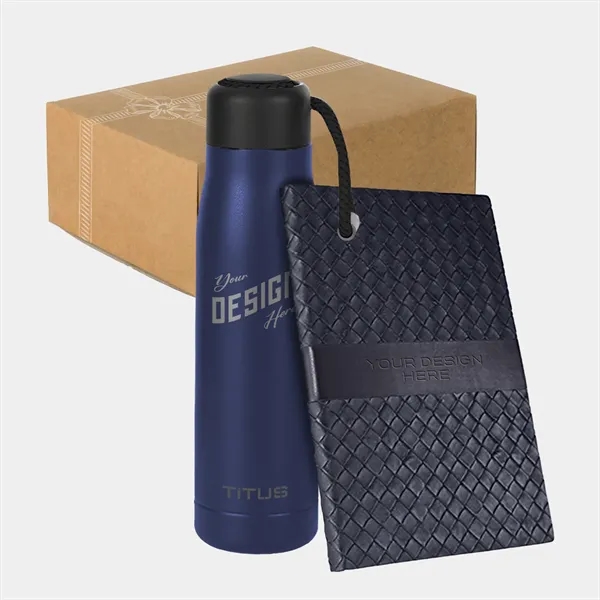 TiTUS® Sahara PU Business Notebook & 17 oz Bottle Gift Set