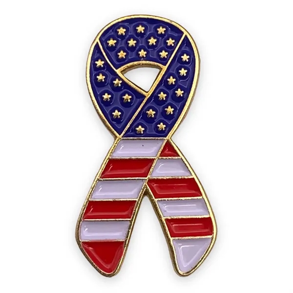 Stars and Stripes Ribbon Flag Lapel Pin