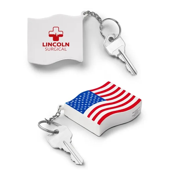 Patriotic American Flag Shape Stress Ball Keyc...