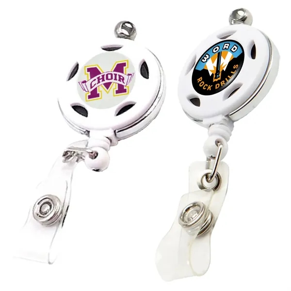 Metal Frame Round Badge Reel Holder w/ Belt clip