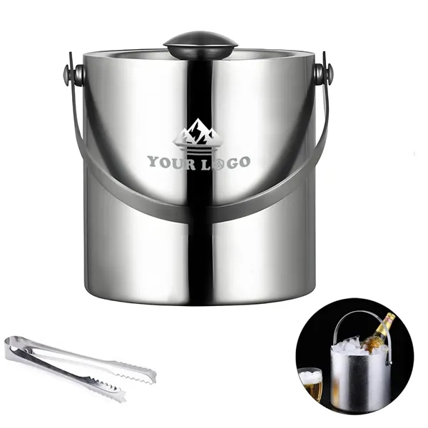 3-Liter Insulated Ice Bucket With Lid And Tongs