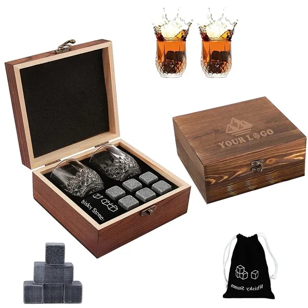 Whiskey Tumbler Set With Wooden Gift Box