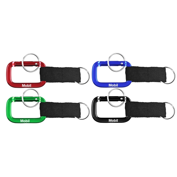 Square Shaped Carabiner with Strap