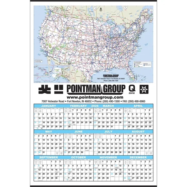 Small U.S. Map Year-In-View® Calendar