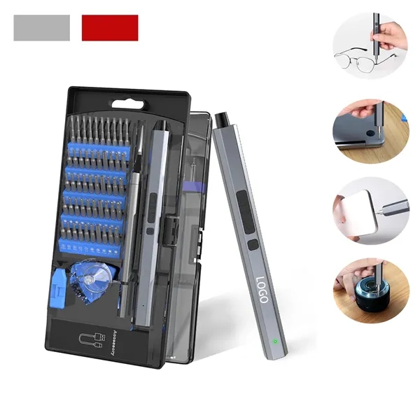 Rechargeable Electric Mini Screwdriver Pen Set With 62 Bits