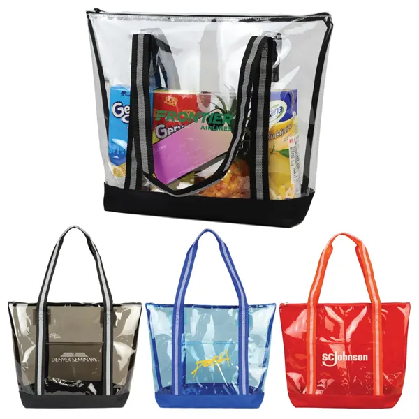 Soft TPU Clear Jumbo Zippered Tote Bag