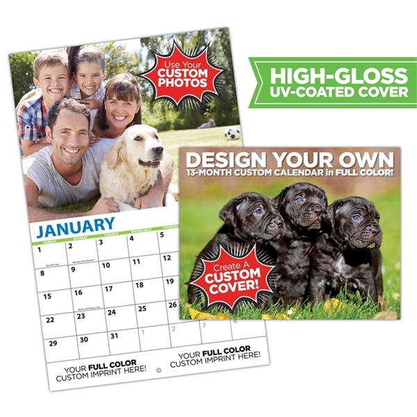13 Month Custom Photo Appointment Wall Calendar - High Gloss