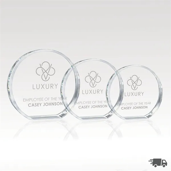 Aspire Round Crystal Wedge Award