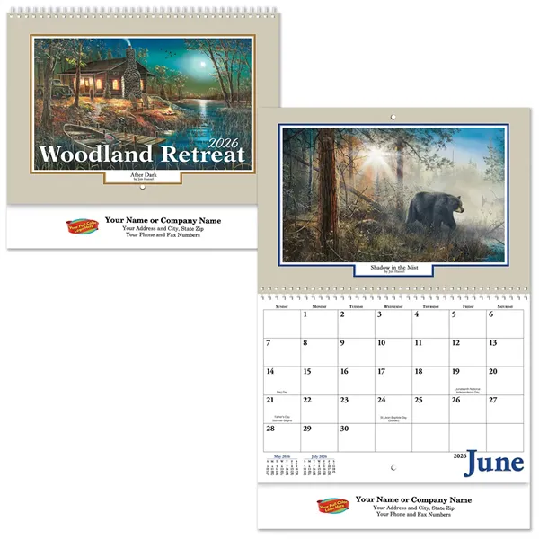 Full Color Woodland Retreat Spiral Wall Calendar