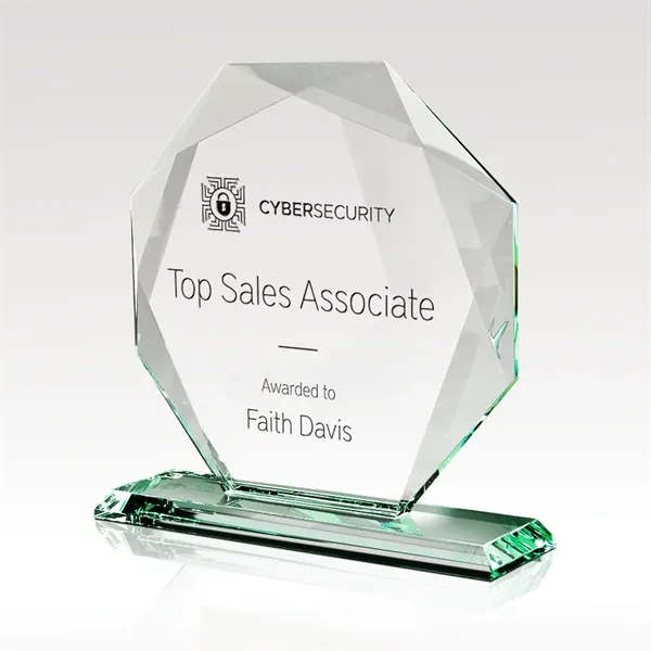 Faceted Jade Glass Octagon Award - Amulet