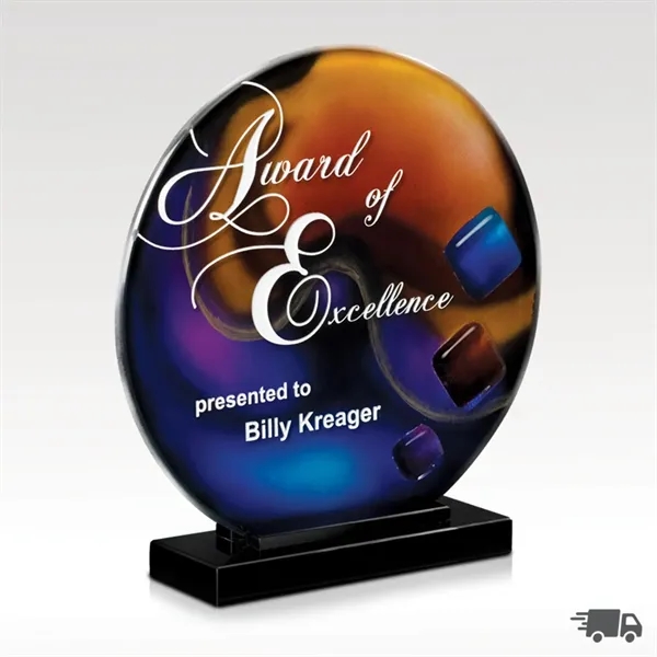 Trilogy Sphere Award - Art Glass with Black Base