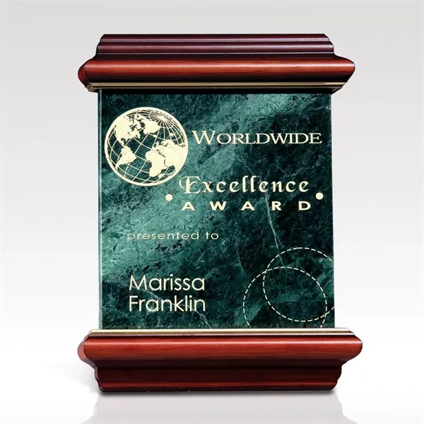 Green Marble Cherry Wood Plaque - Heritage