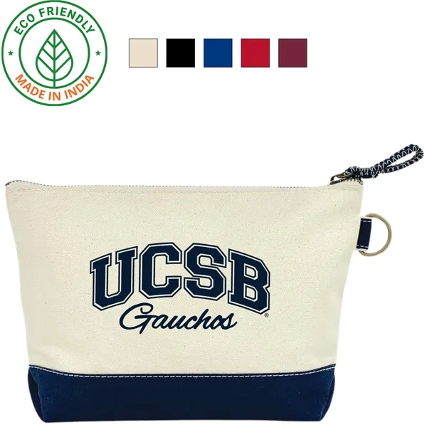 Canvas Pouch Cosmetic Accessory Toiletry 16oz Navy (11x7x3)