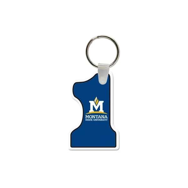 #1 Shaped USA Made Vinyl Keychain