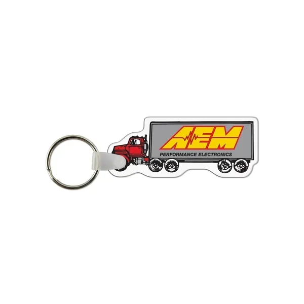 Tractor Trailer Shaped USA Made Vinyl Keychain