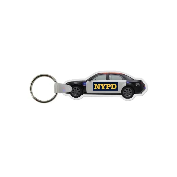 Police Car Shaped USA Made Vinyl Keychain