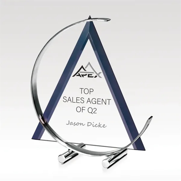 Blue Persuasion Stainless Steel Jade Glass Award