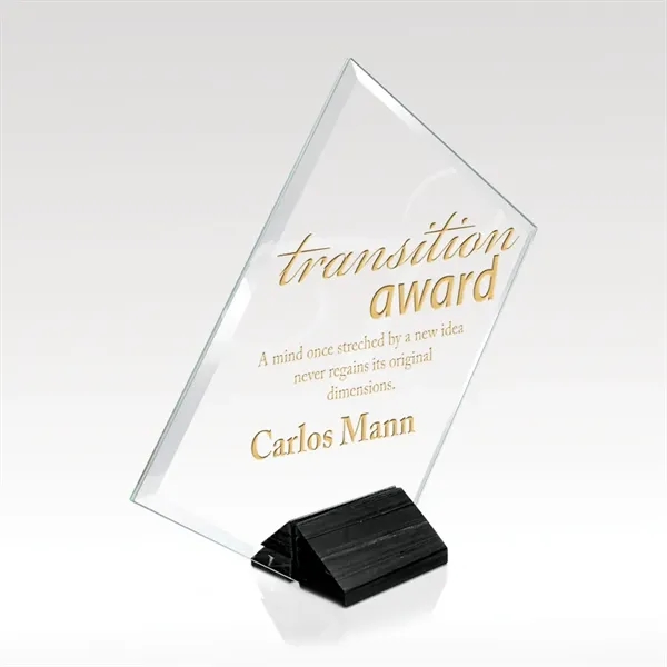 Glass Award with Charcoal Slate Base - Magellan