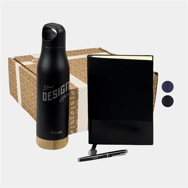 TiTUS® 17 oz Water Bottle, Executive Notebook & Pen Gift Set