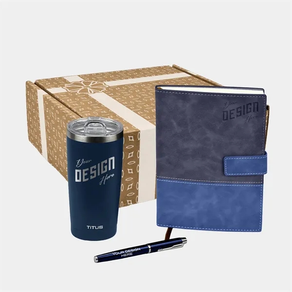 TiTUS® 20 oz Insulated Tumbler, Notebook & Pen Gift Set
