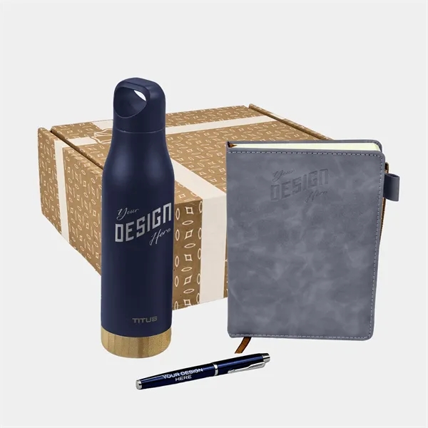 TiTUS® 17 oz Water Bottle, Executive Notebook & Pen Gift Set