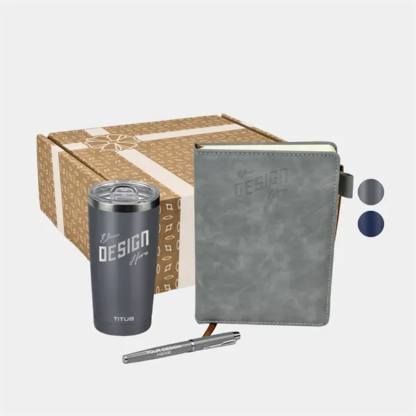 TiTUS® 20 oz Tumbler, Executive Notebook & Pen Gift Set