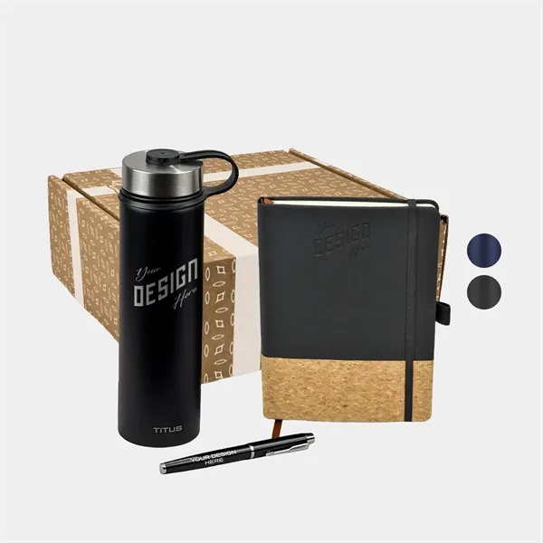 TiTUS® 25 oz Water Bottle, Mulch Notebook & Pen Gift Set