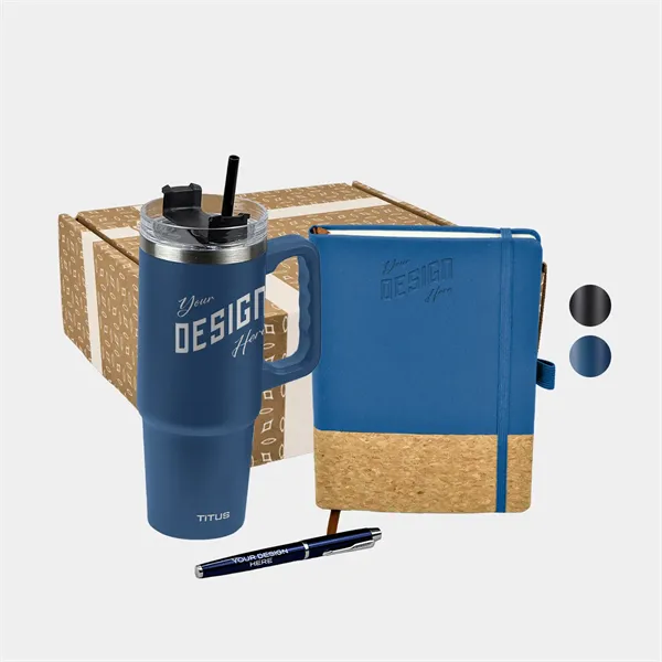 TiTUS® 30 oz Travel Mug, Mulch Executive Notebook & Pen Gift